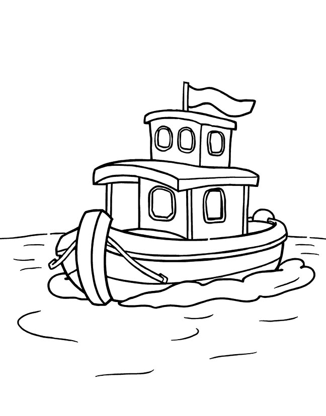 House boat coloring page